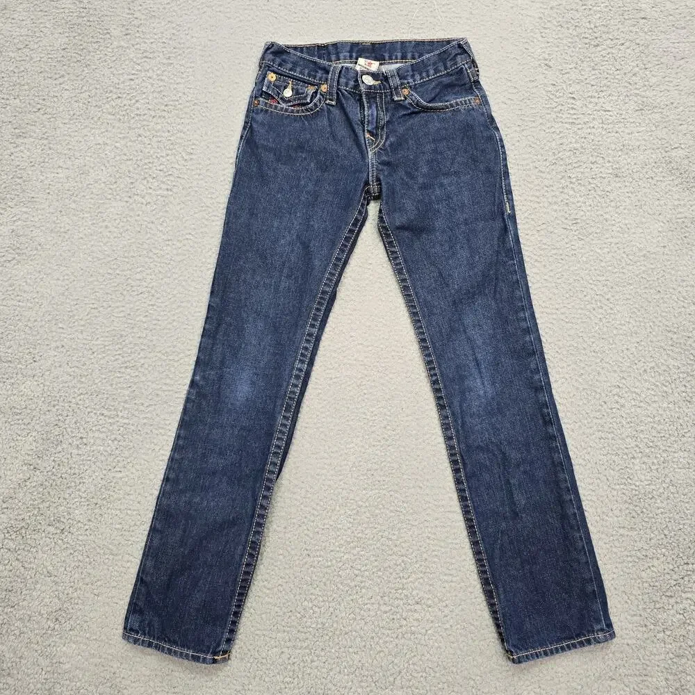 True Religion Girls Jeans Size 12 Blue Denim Bootcut Cotton USA Fabric Kids